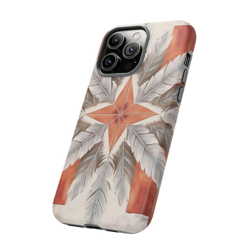 Silver Feather Compass - Impact Resistant Phone Case